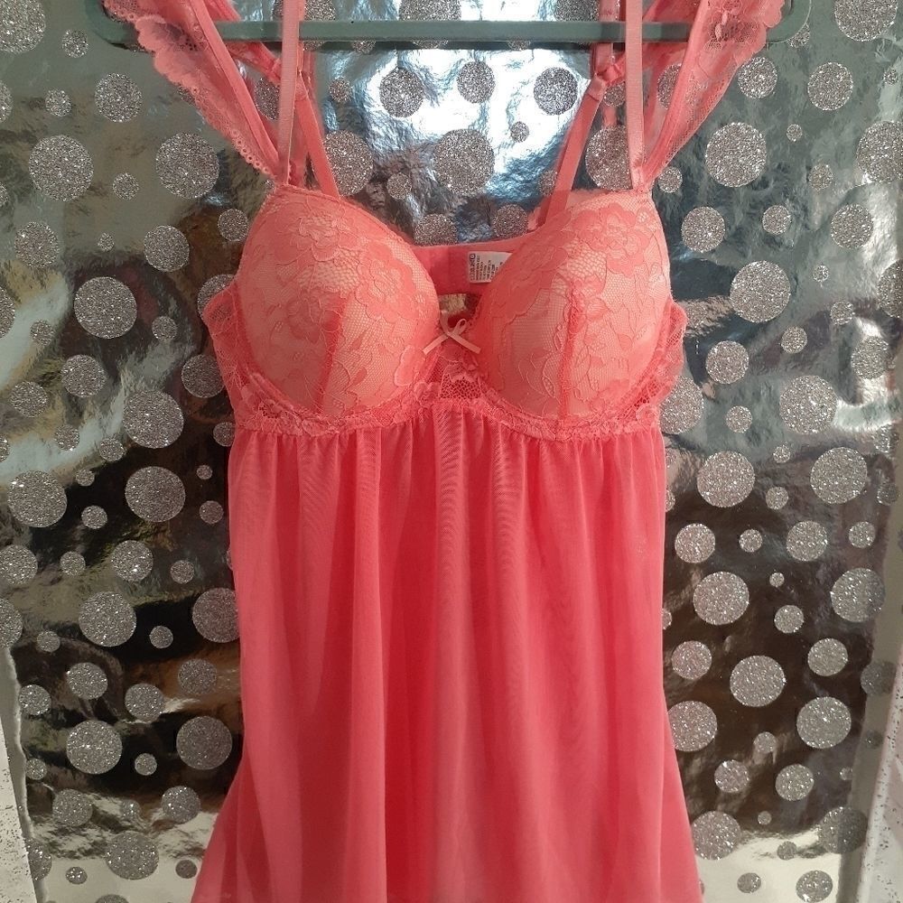 Coral Under Wire Bra Sheer Top‎